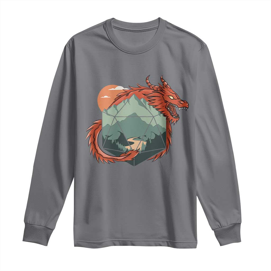 Funny Dragon Tabletop RPG Dice Game Long Sleeve Shirt