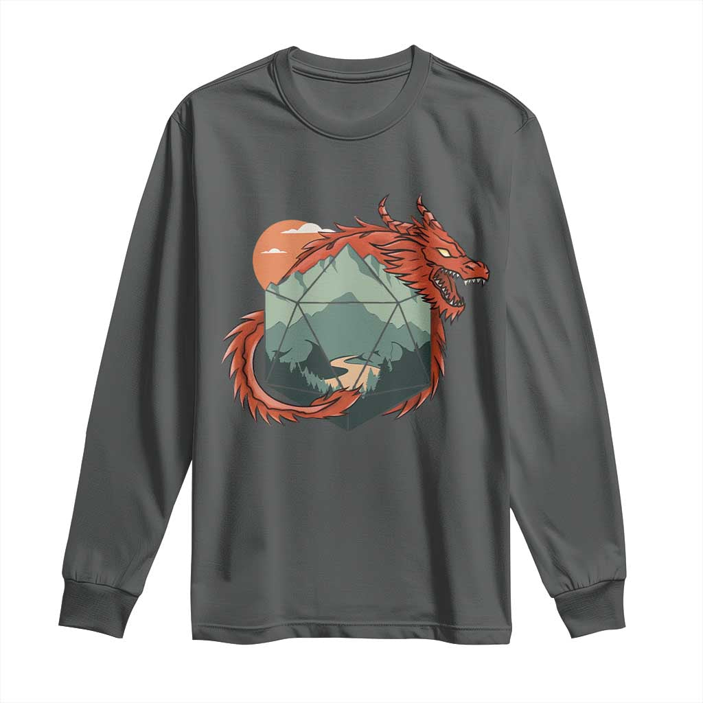 Funny Dragon Tabletop RPG Dice Game Long Sleeve Shirt