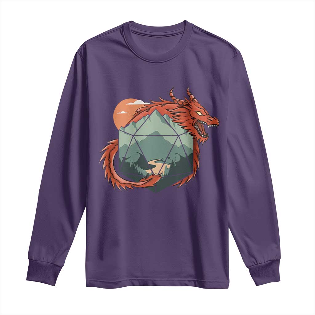 Funny Dragon Tabletop RPG Dice Game Long Sleeve Shirt