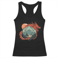 Funny Dragon Tabletop RPG Dice Game Racerback Tank Top