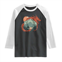 Funny Dragon Tabletop RPG Dice Game Raglan Shirt