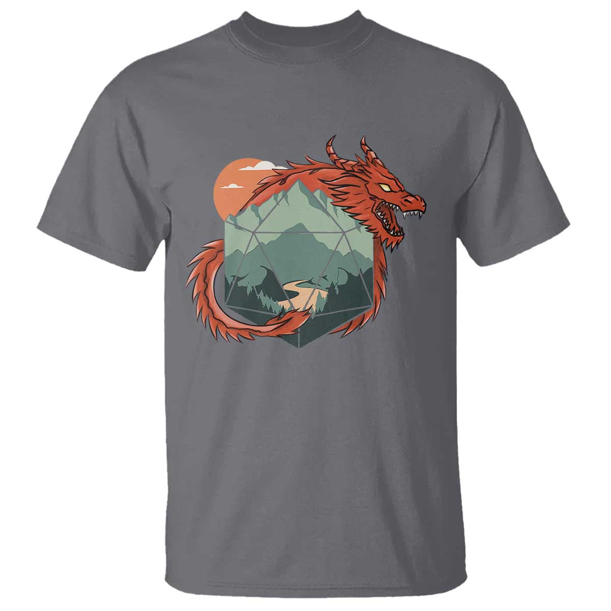 Funny Dragon Tabletop RPG Dice Game T Shirt