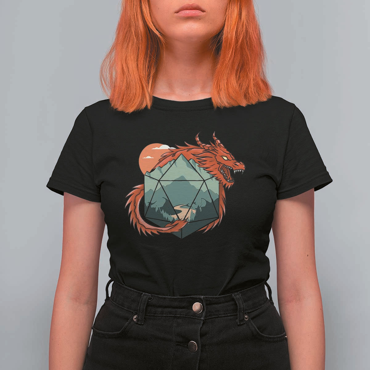 Funny Dragon Tabletop RPG Dice Game T Shirt For Women