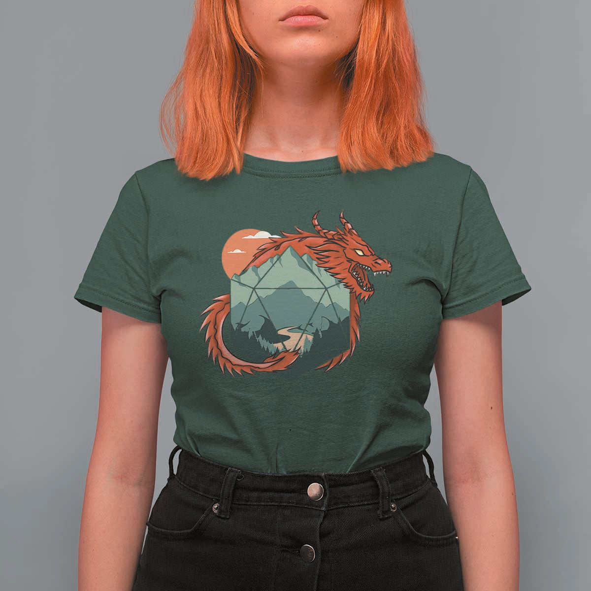 Funny Dragon Tabletop RPG Dice Game T Shirt For Women