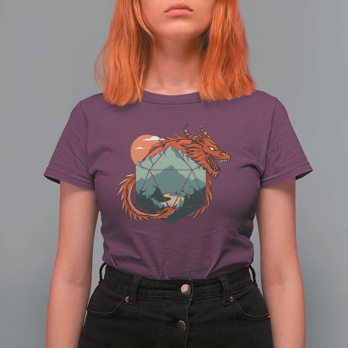 Funny Dragon Tabletop RPG Dice Game T Shirt For Women