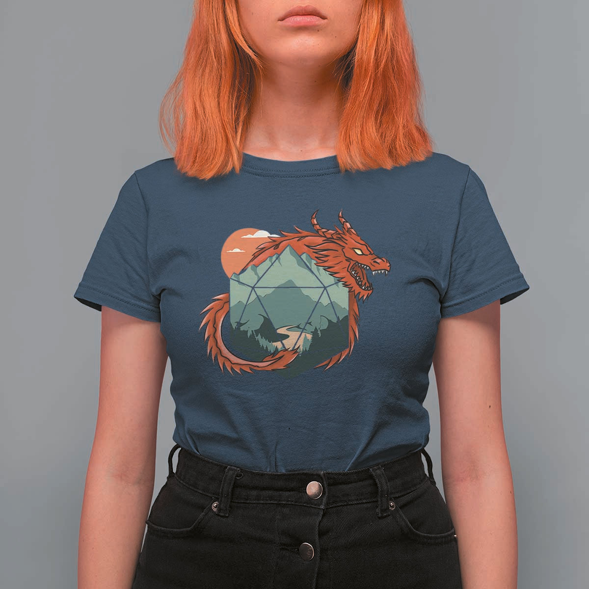 Funny Dragon Tabletop RPG Dice Game T Shirt For Women