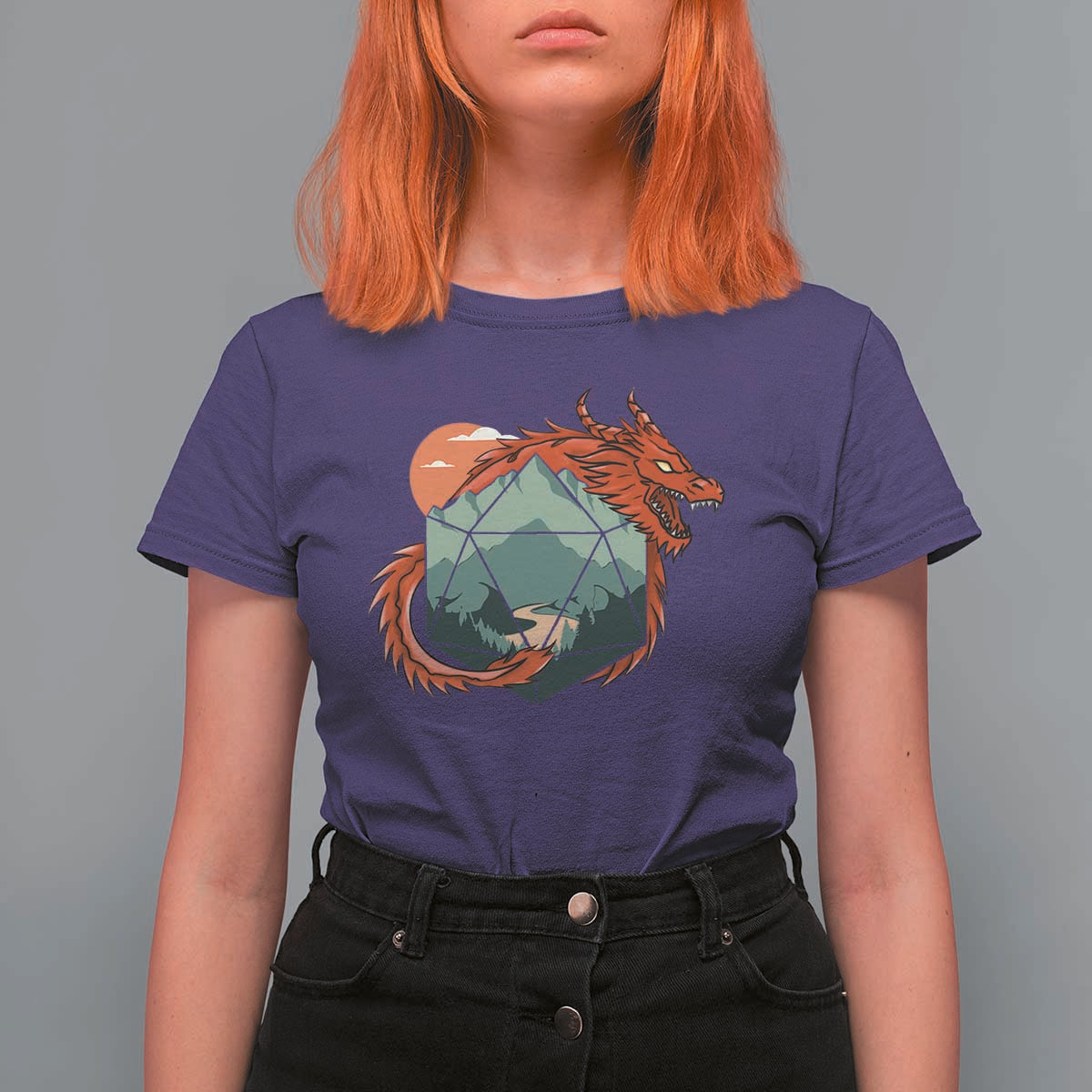 Funny Dragon Tabletop RPG Dice Game T Shirt For Women