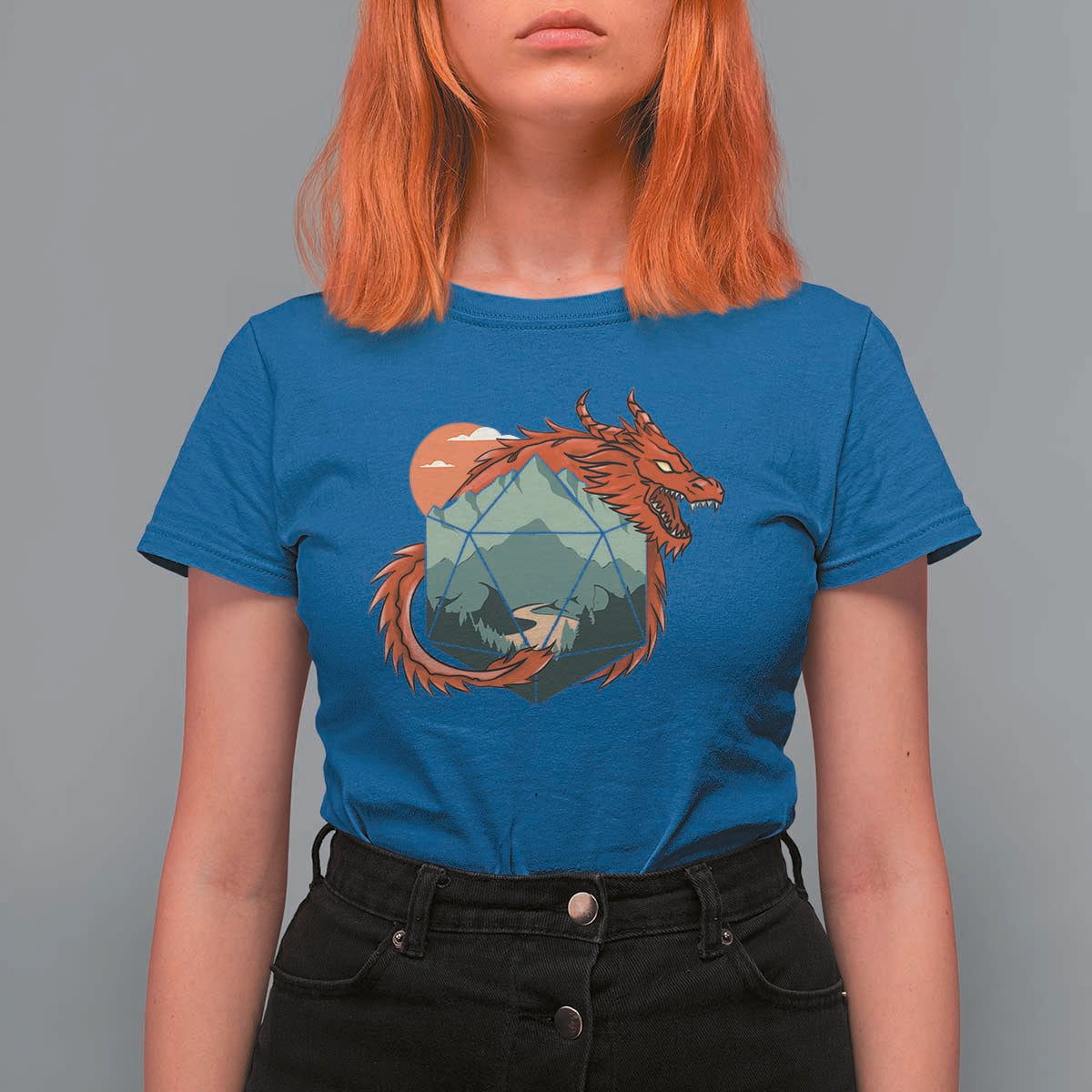 Funny Dragon Tabletop RPG Dice Game T Shirt For Women