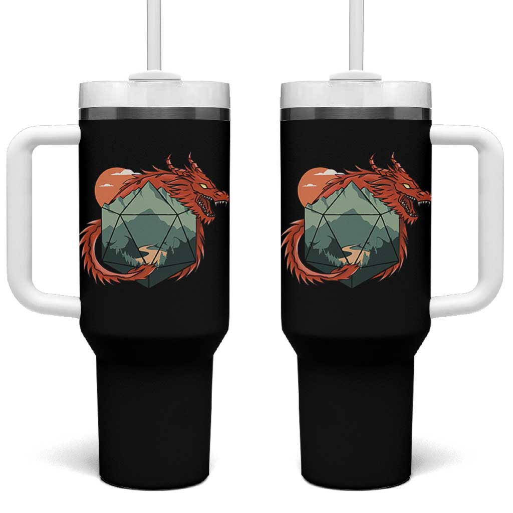 Funny Dragon Tabletop RPG Dice Game Tumbler With Handle