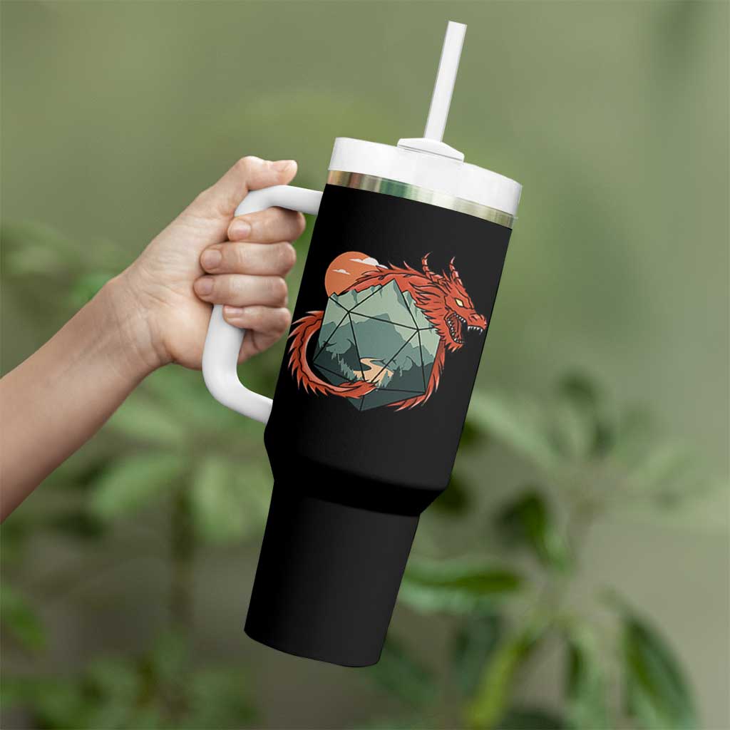 Funny Dragon Tabletop RPG Dice Game Tumbler With Handle