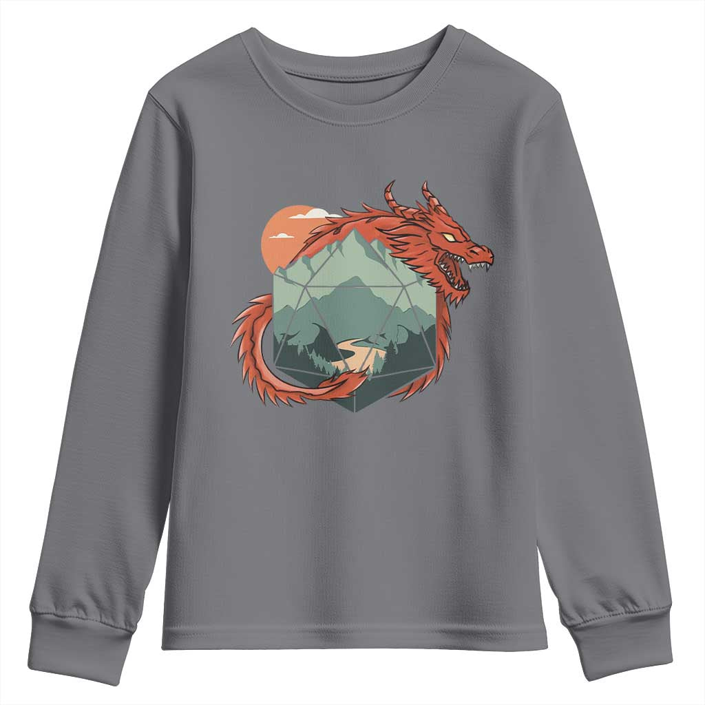 Funny Dragon Tabletop RPG Dice Game Youth Sweatshirt