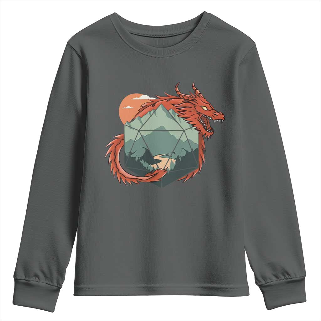 Funny Dragon Tabletop RPG Dice Game Youth Sweatshirt