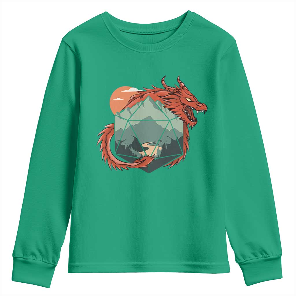 Funny Dragon Tabletop RPG Dice Game Youth Sweatshirt