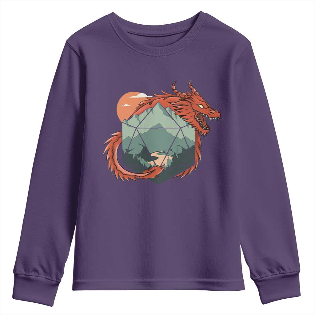 Funny Dragon Tabletop RPG Dice Game Youth Sweatshirt