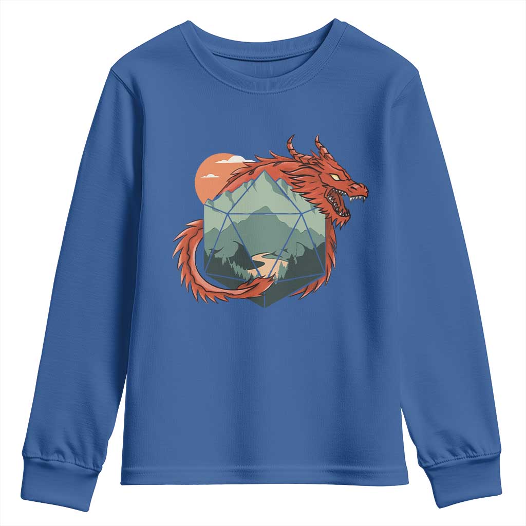 Funny Dragon Tabletop RPG Dice Game Youth Sweatshirt