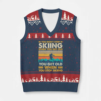 Funny You Dont Stop Skiing When You Get Old You Get Old When You Stop Skiing V-Neck Knit Sweater Vest - Wonder Print Shop