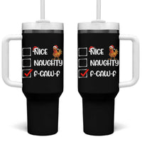 Funny F Caw F Chicken Christmas Tumbler With Handle Nice Naughty Cartoon Rooster Poultry Animal - Wonder Print Shop
