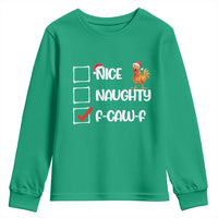 Funny F Caw F Chicken Christmas Youth Sweatshirt Nice Naughty Cartoon Rooster Poultry Animal - Wonder Print Shop