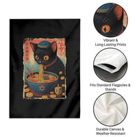 Cat Ramen Hanukkah Garden Flag Japanese Kawaii Anime Chanukah Cat - Wonder Print Shop