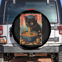 Cat Ramen Hanukkah Spare Tire Cover Japanese Kawaii Anime Chanukah Cat - Wonder Print Shop