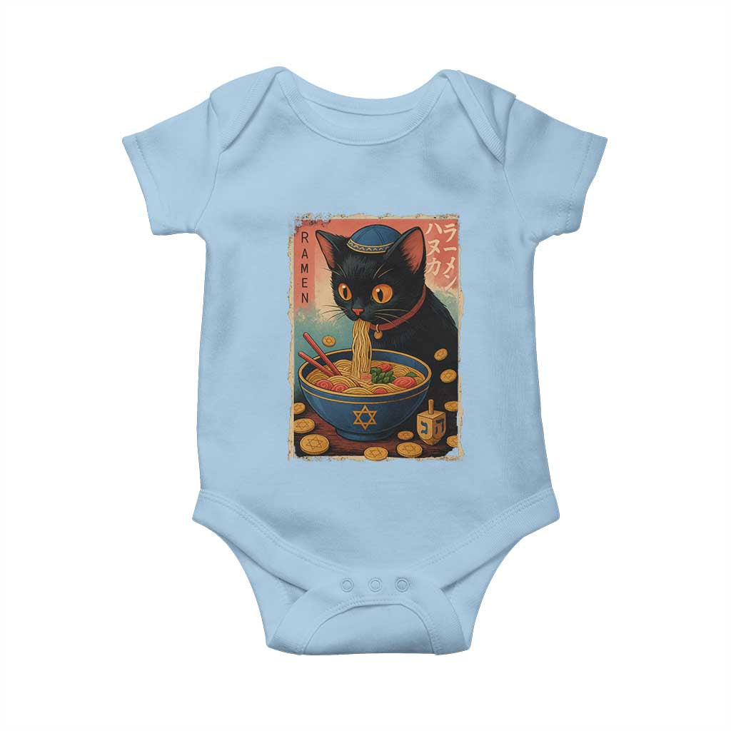 Cat Ramen Hanukkah Baby Onesie Japanese Kawaii Anime Chanukah Cat - Wonder Print Shop