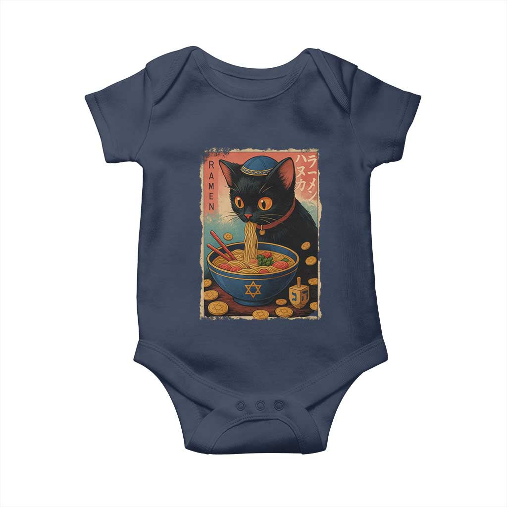 Cat Ramen Hanukkah Baby Onesie Japanese Kawaii Anime Chanukah Cat - Wonder Print Shop