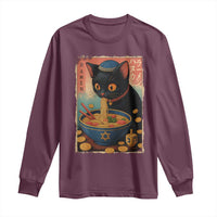 Cat Ramen Hanukkah Long Sleeve Shirt Japanese Kawaii Anime Chanukah Cat - Wonder Print Shop