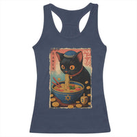 Cat Ramen Hanukkah Racerback Tank Top Japanese Kawaii Anime Chanukah Cat - Wonder Print Shop