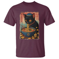 Cat Ramen Hanukkah T Shirt Japanese Kawaii Anime Chanukah Cat - Wonder Print Shop