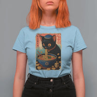 Cat Ramen Hanukkah T Shirt For Women Japanese Kawaii Anime Chanukah Cat - Wonder Print Shop