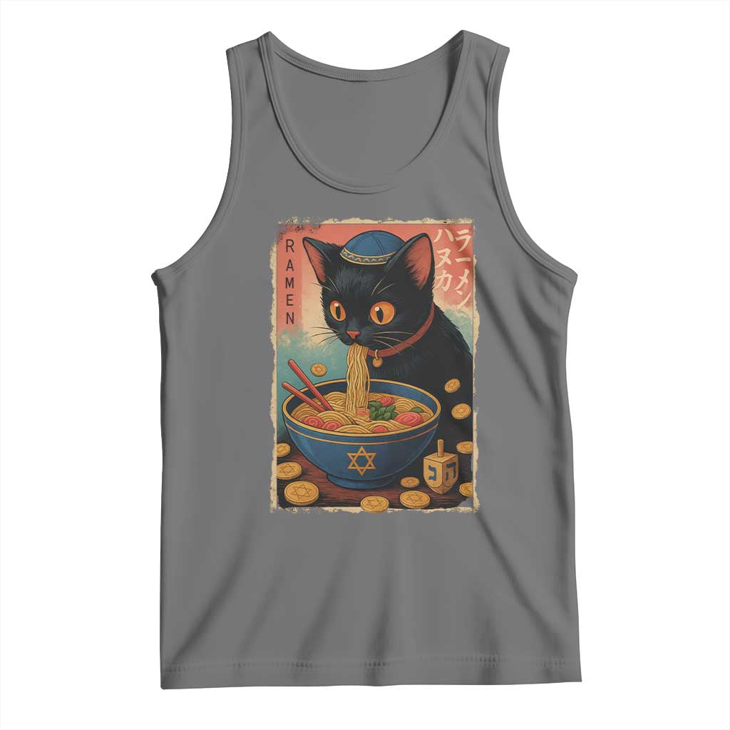 Cat Ramen Hanukkah Tank Top Japanese Kawaii Anime Chanukah Cat - Wonder Print Shop