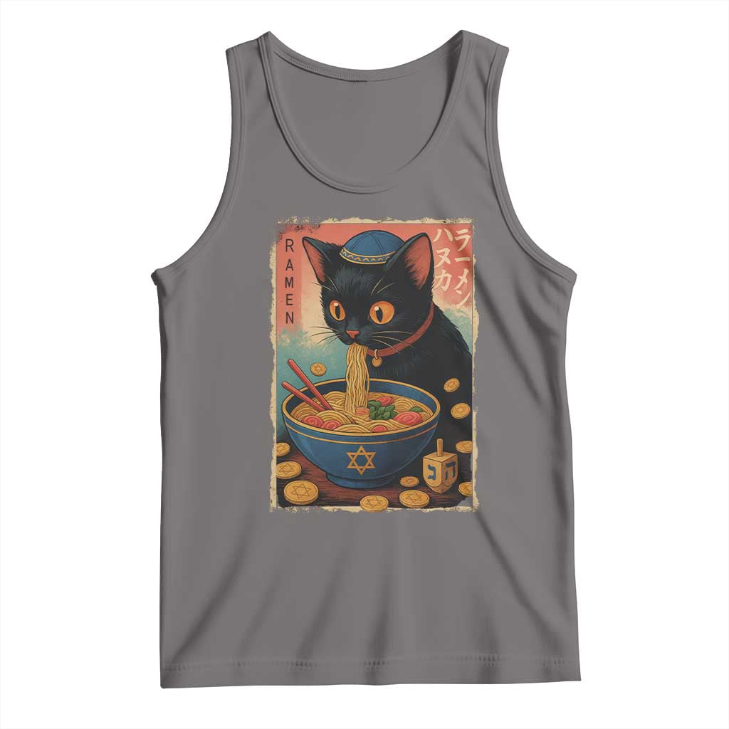 Cat Ramen Hanukkah Tank Top Japanese Kawaii Anime Chanukah Cat - Wonder Print Shop