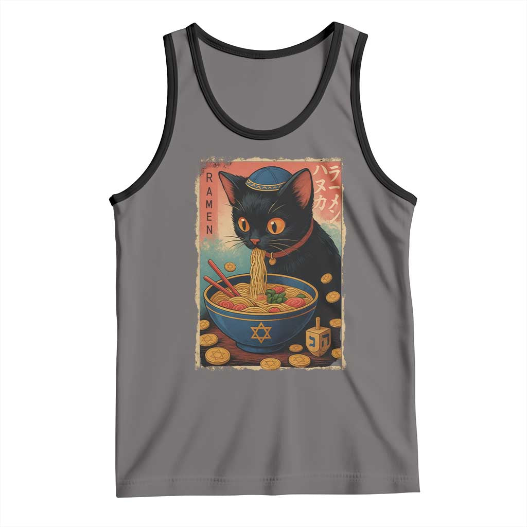 Cat Ramen Hanukkah Tank Top Japanese Kawaii Anime Chanukah Cat - Wonder Print Shop