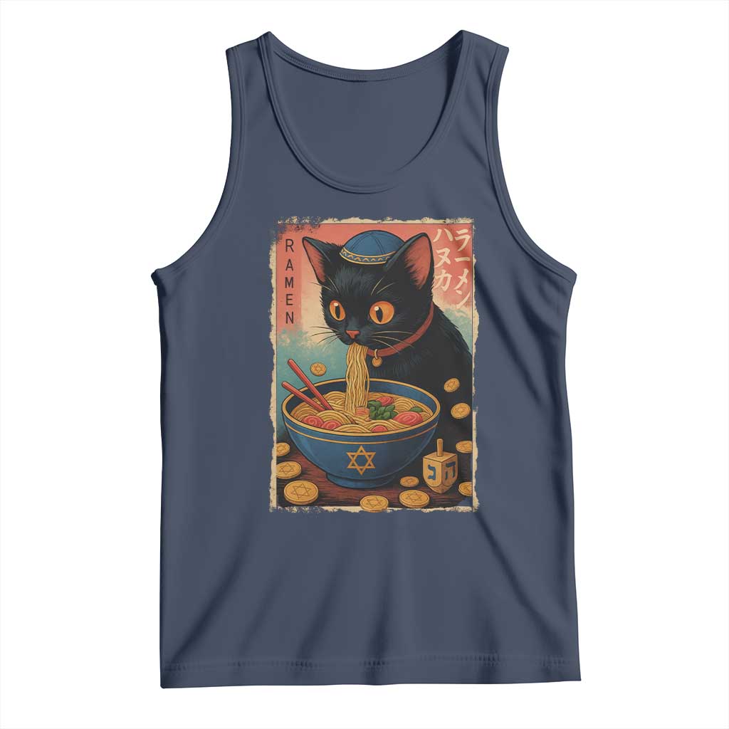 Cat Ramen Hanukkah Tank Top Japanese Kawaii Anime Chanukah Cat - Wonder Print Shop