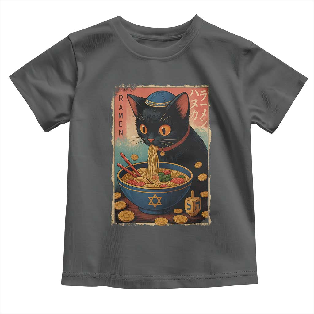 Cat Ramen Hanukkah Toddler T Shirt Japanese Kawaii Anime Chanukah Cat - Wonder Print Shop