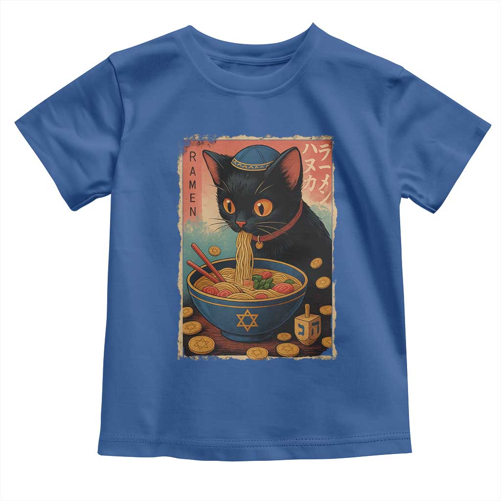 Cat Ramen Hanukkah Toddler T Shirt Japanese Kawaii Anime Chanukah Cat - Wonder Print Shop
