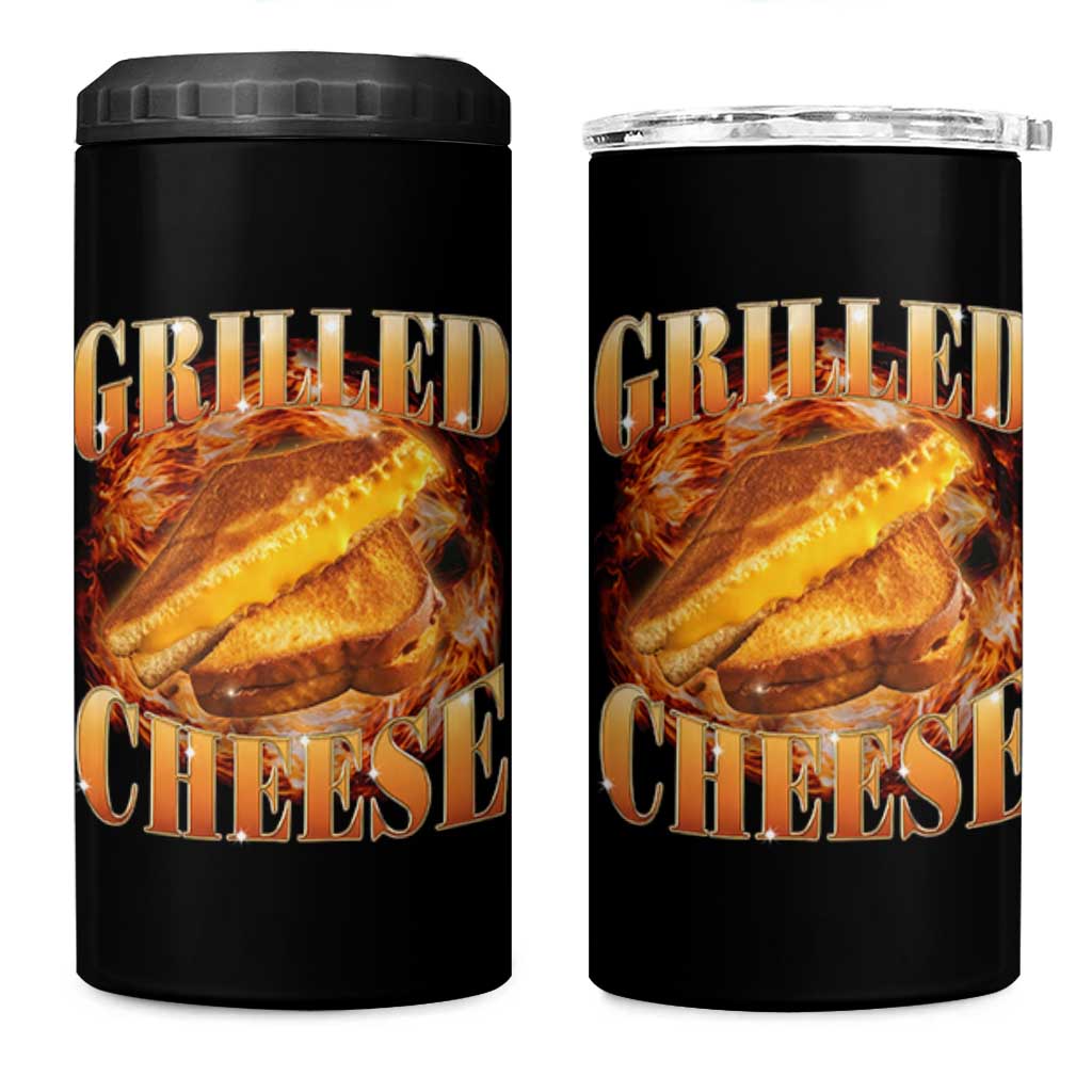Grilled Cheese 4 in 1 Can Cooler Tumbler Food Lover Funny Gag Weird Meme 90s - Wonder Print Shop