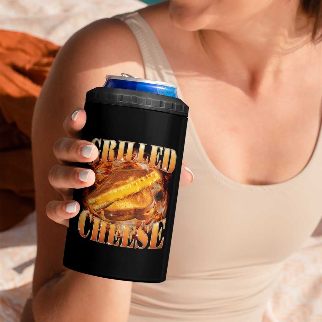 Grilled Cheese 4 in 1 Can Cooler Tumbler Food Lover Funny Gag Weird Meme 90s - Wonder Print Shop
