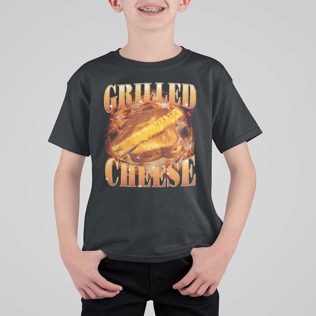Grilled Cheese T Shirt For Kid Food Lover Funny Gag Weird Meme 90s - Wonder Print Shop