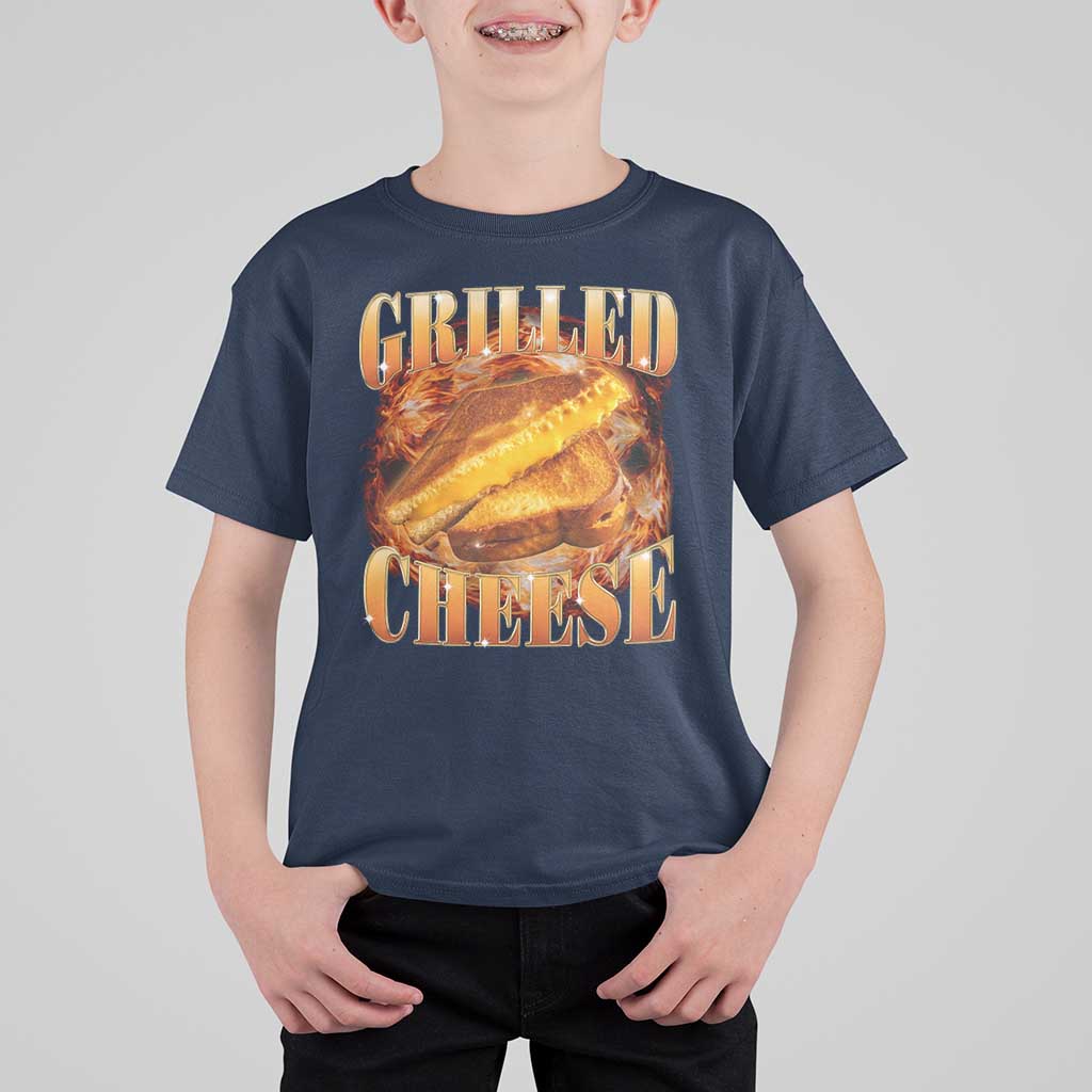 Grilled Cheese T Shirt For Kid Food Lover Funny Gag Weird Meme 90s - Wonder Print Shop