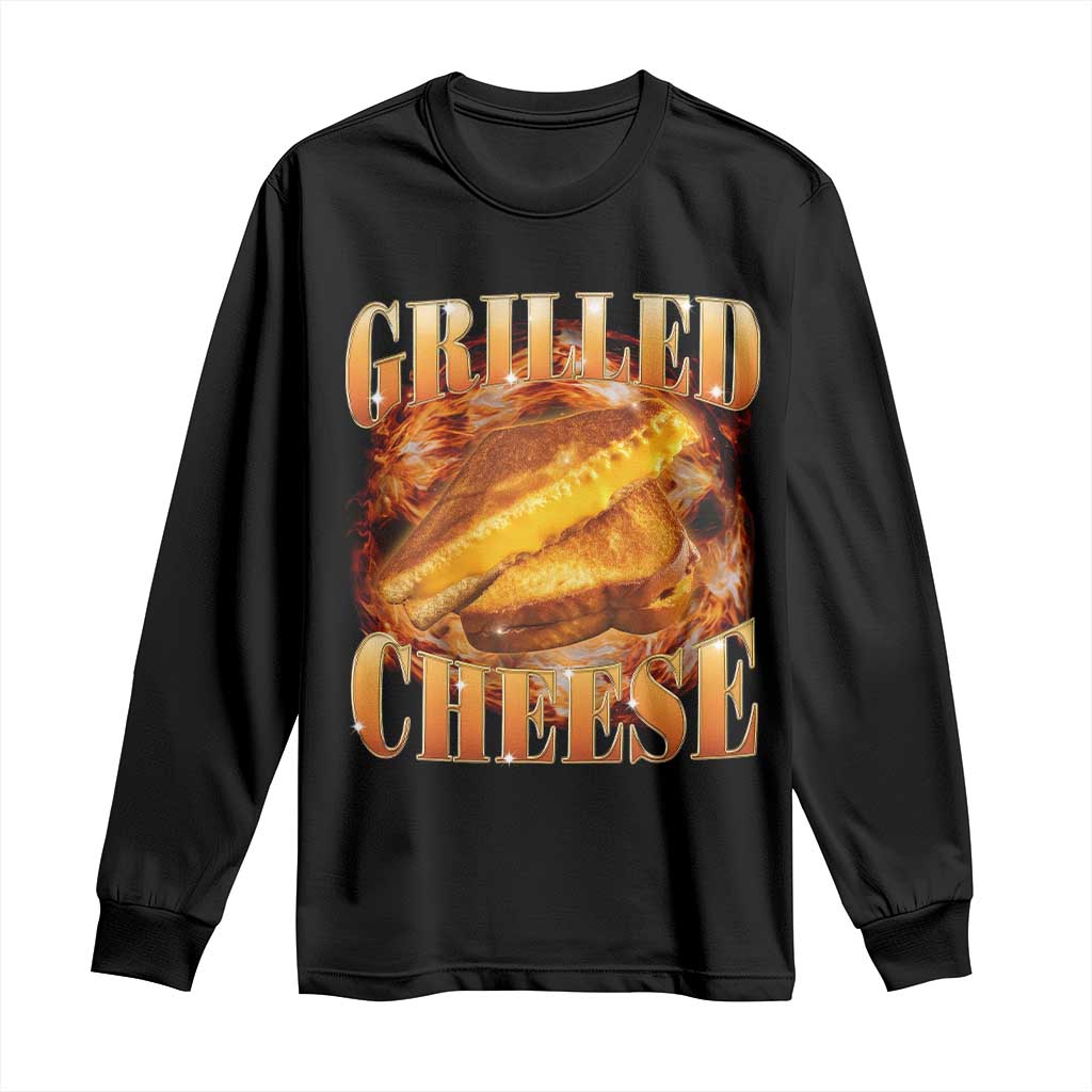 Grilled Cheese Long Sleeve Shirt Food Lover Funny Gag Weird Meme 90s - Wonder Print Shop