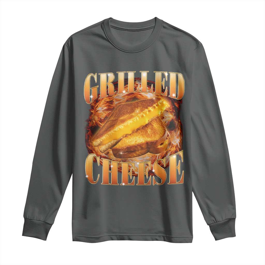 Grilled Cheese Long Sleeve Shirt Food Lover Funny Gag Weird Meme 90s - Wonder Print Shop