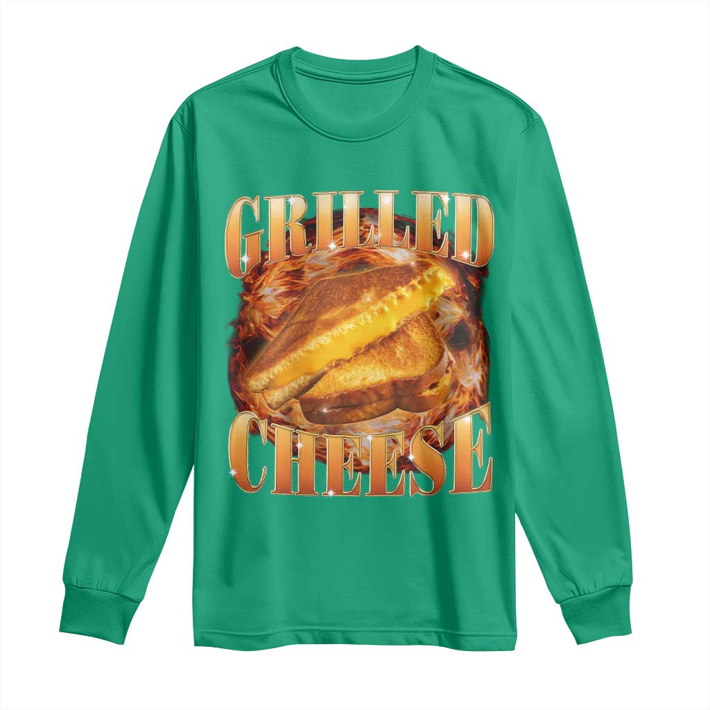 Grilled Cheese Long Sleeve Shirt Food Lover Funny Gag Weird Meme 90s - Wonder Print Shop