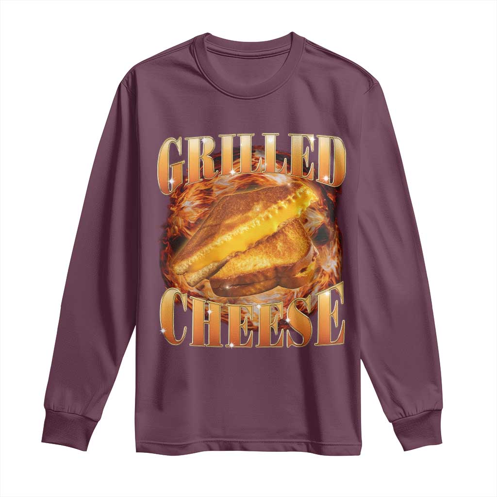 Grilled Cheese Long Sleeve Shirt Food Lover Funny Gag Weird Meme 90s - Wonder Print Shop