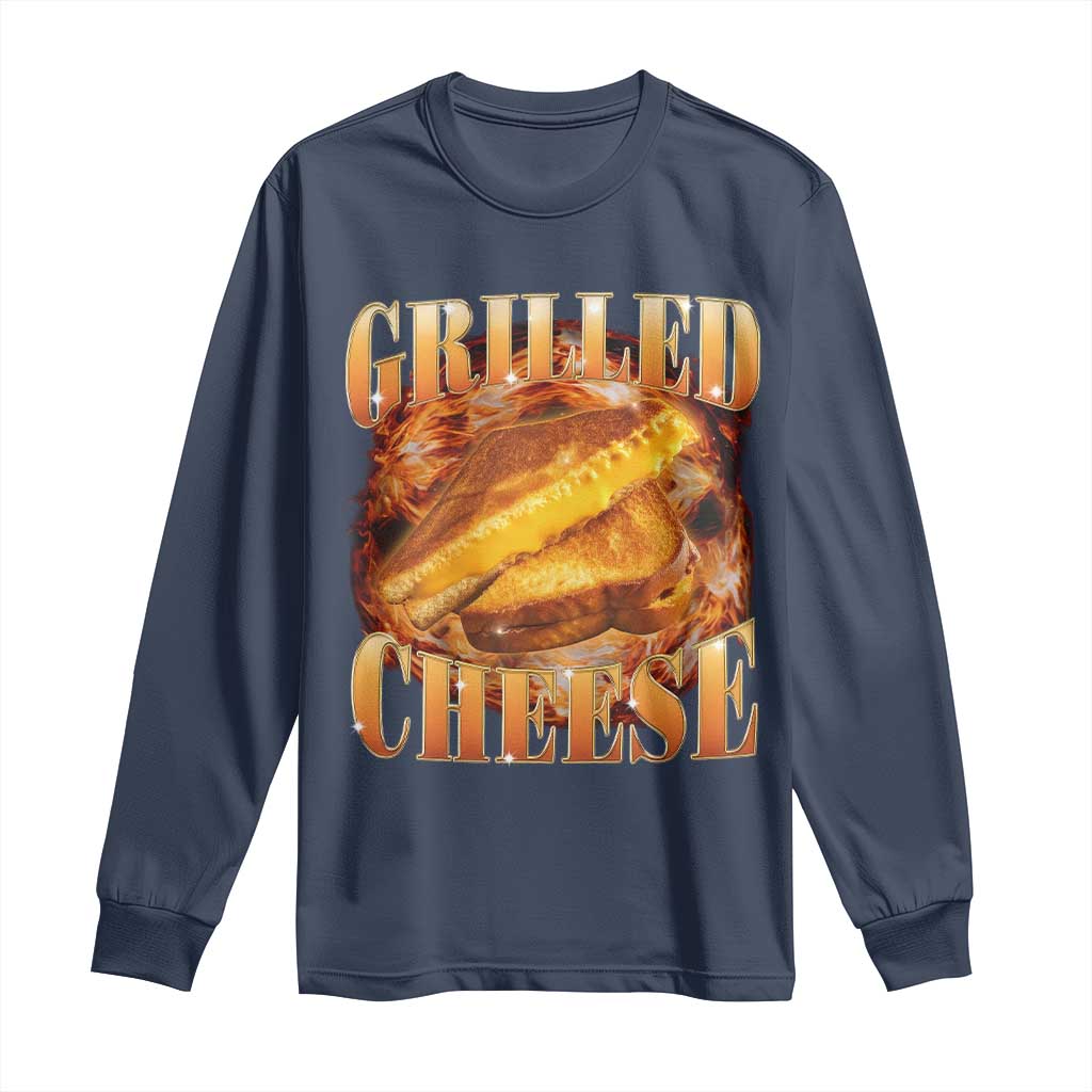 Grilled Cheese Long Sleeve Shirt Food Lover Funny Gag Weird Meme 90s - Wonder Print Shop
