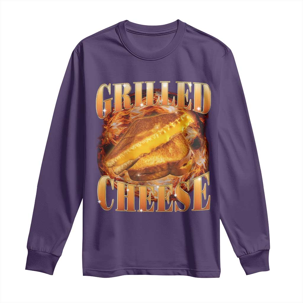 Grilled Cheese Long Sleeve Shirt Food Lover Funny Gag Weird Meme 90s - Wonder Print Shop