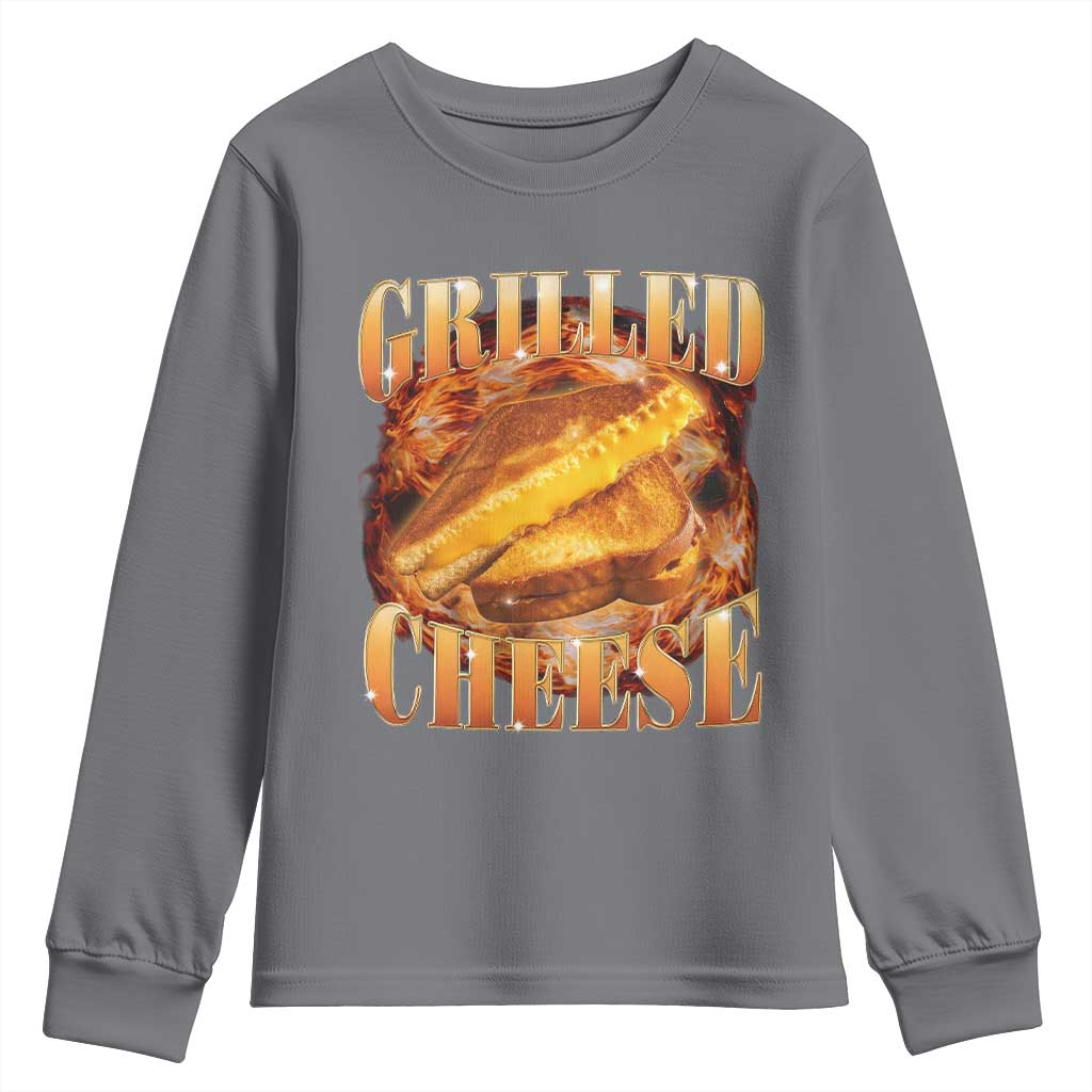 Grilled Cheese Youth Sweatshirt Food Lover Funny Gag Weird Meme 90s - Wonder Print Shop