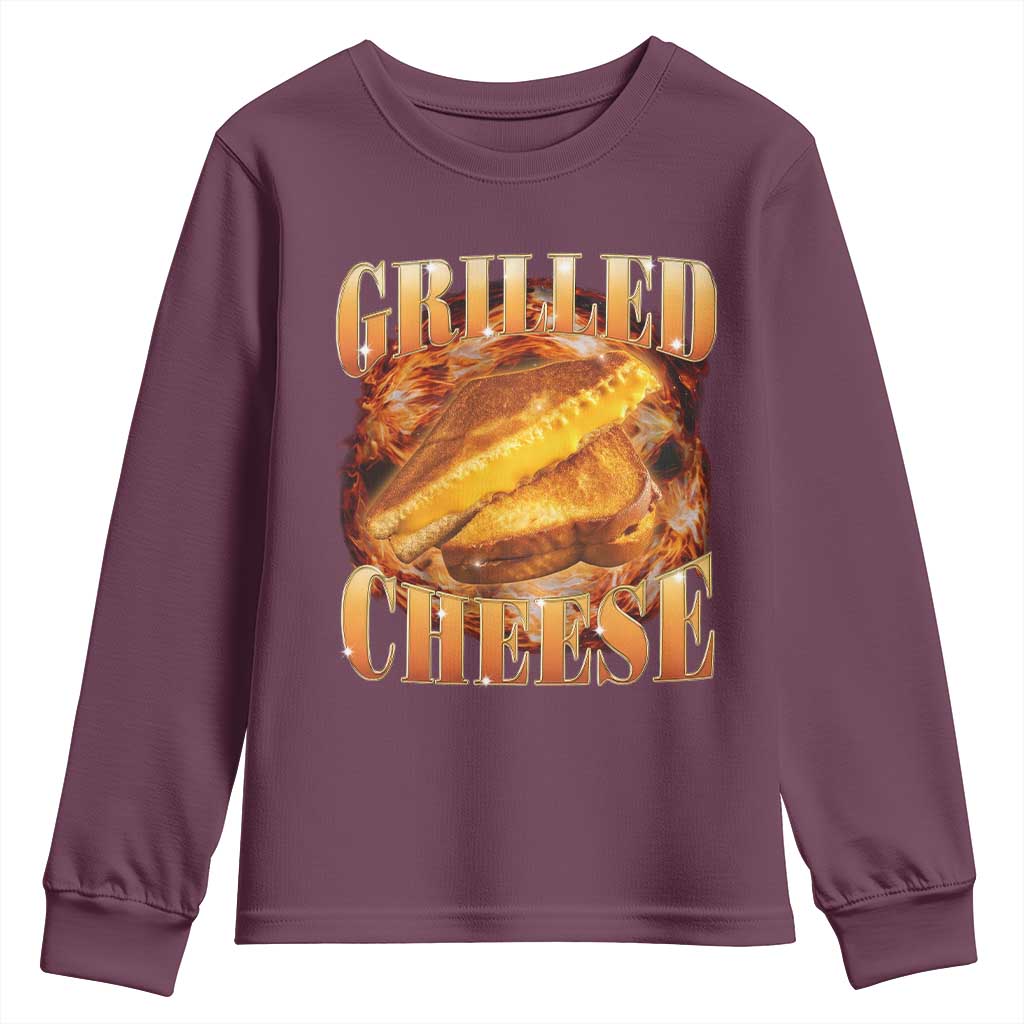 Grilled Cheese Youth Sweatshirt Food Lover Funny Gag Weird Meme 90s - Wonder Print Shop