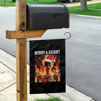 Funny Merry And Bright Garden Flag Christmas Chaos Xmas Skeleton Fire Flames - Wonder Print Shop
