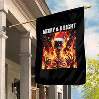 Funny Merry And Bright Garden Flag Christmas Chaos Xmas Skeleton Fire Flames - Wonder Print Shop
